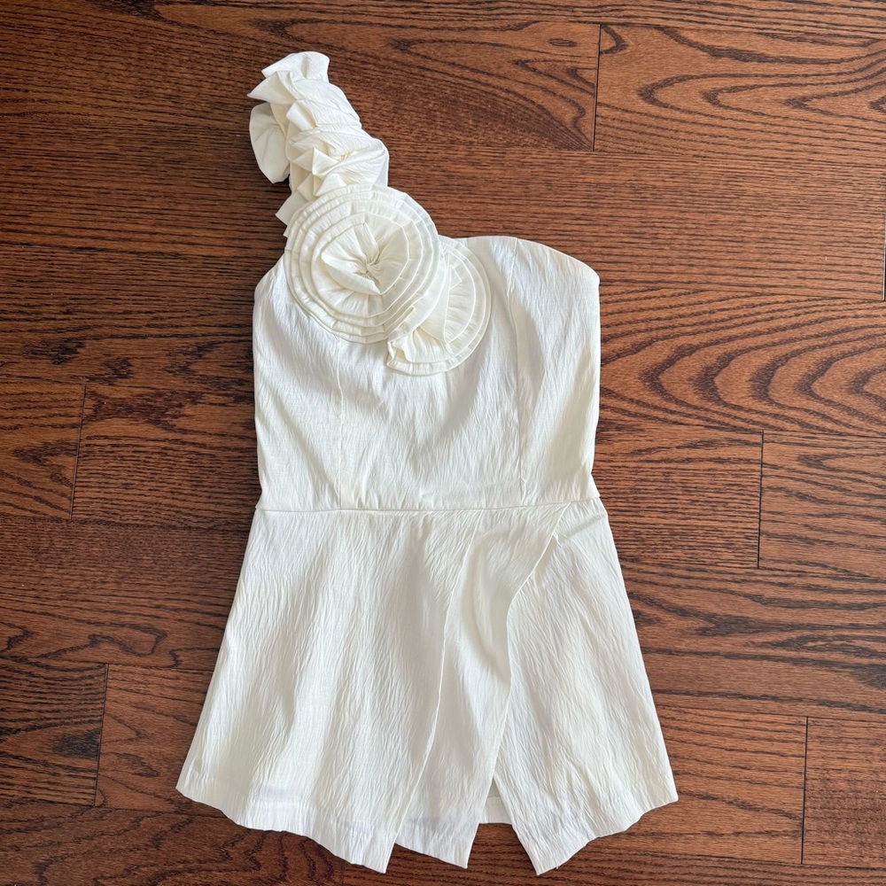 White Floral Strap Top NWOT